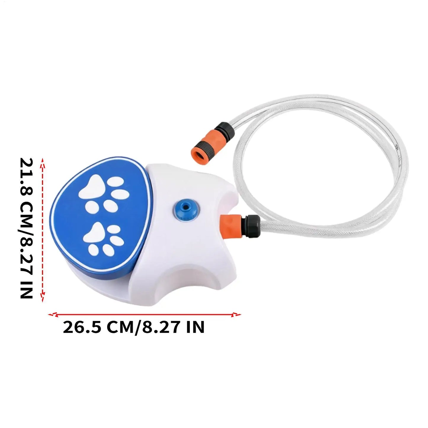 Fontana d'Acqua per Cani con Tubo da 162 cm, Distributore d'Acqua a Pedale per Cani, Spruzzatore per Patio, Giardino e Prato