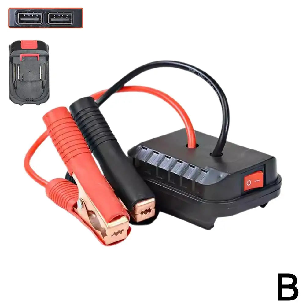Auto Batteria Al Litio Convertitore Caricatore Clip Auto Accenditore Salto di Avviamento Per Makita Booster Cavo Adattatore di Alimentazione Di Emergenza Strumenti FAI DA TE