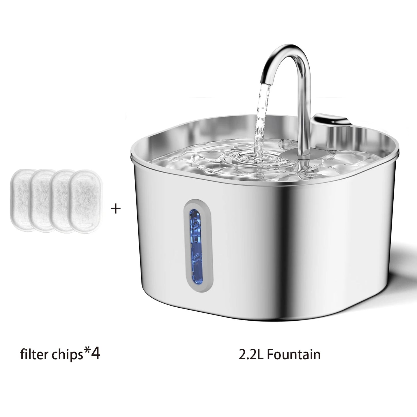 "Fontana Automatica per Animali 2,2L — Acciaio Inox"