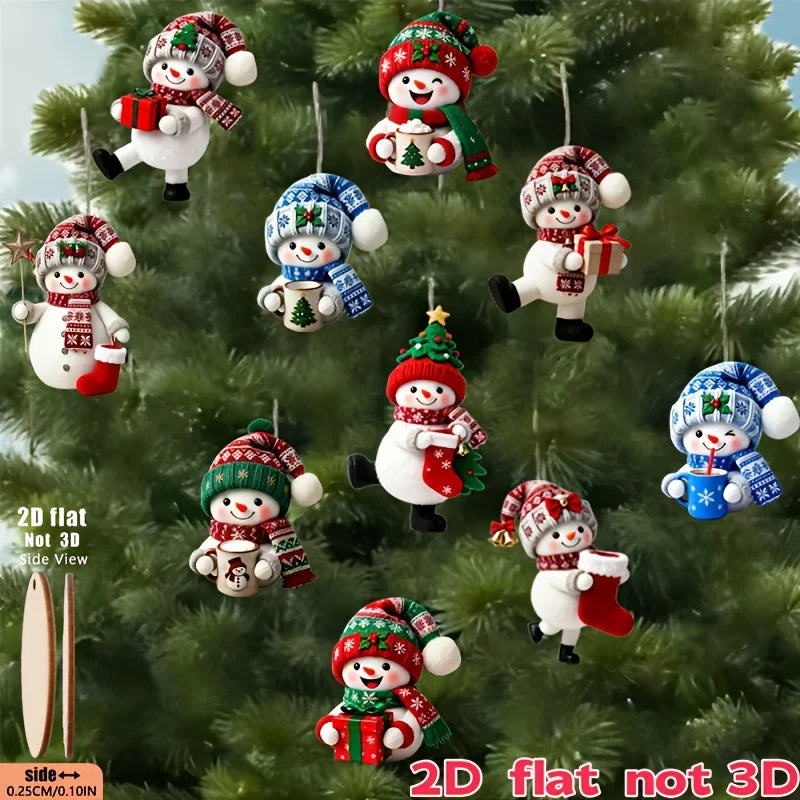 15 Pezzi in un Assortimento Casuale di Stili, Pupazzi di Neve Natalizi in Varie Pose con Regali di Natale, Ornamenti Natalizi Fatti a Mano da Appendere, Decorazioni Natalizie Essenziali, Ottimi Articoli da Regalo