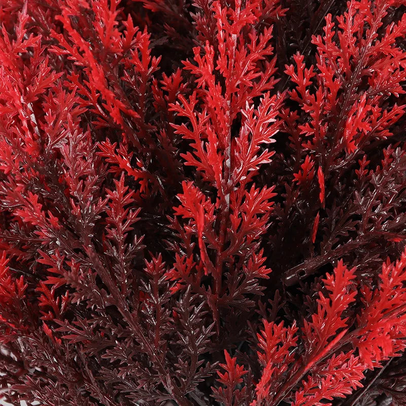 1 pezzo di fiori artificiali di palo a terra di lavanda rossa con picchetti per case di Natale, giardini di hotel, uffici, ornamenti da giardino