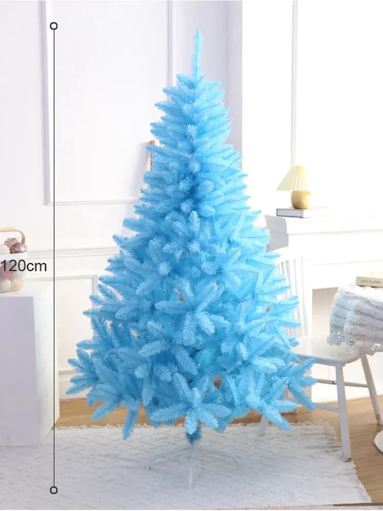 Albero di Natale Artificiale da Terra Rosa e Blu, Morbido e Premium, con Effetto Neve, 3 Misure, per Decorazioni Natalizie Domestiche e Feste