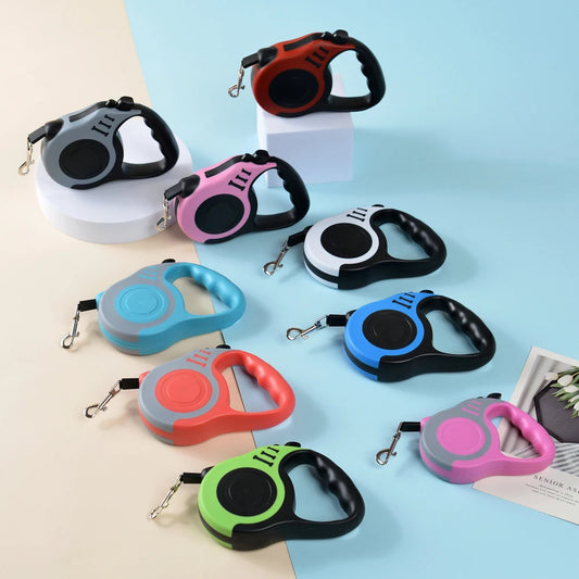 "Guinzaglio Retrattile in Nylon per Cani e Gatti — 3m/5m"