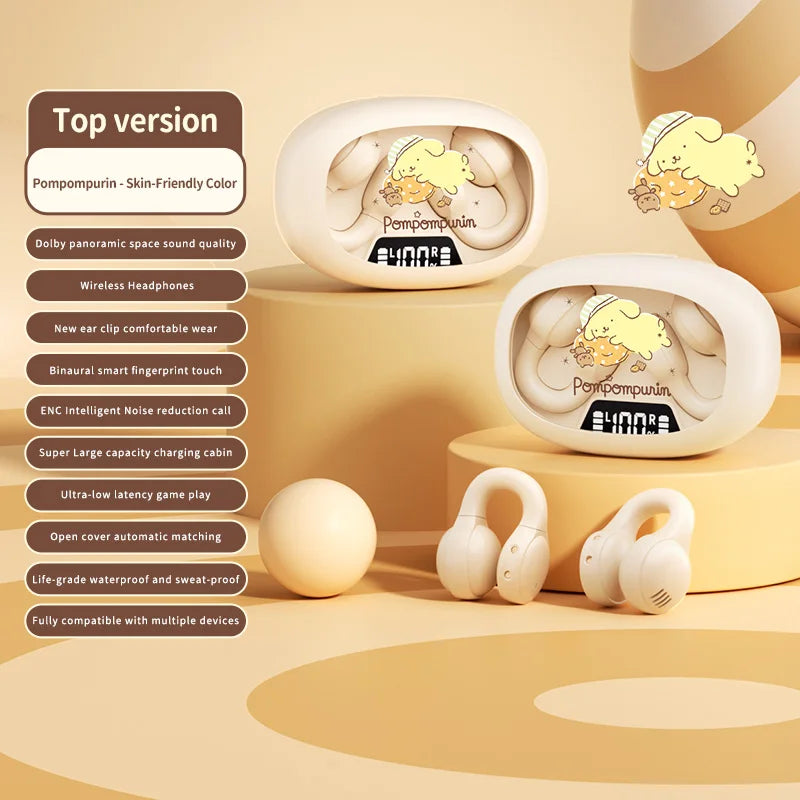 Cuffie con clip auricolari wireless EX53 Design a cartoni animati Display digitale intelligente Regolazione del volume Vestibilità sicura e comfort Auricolari Bluetooth