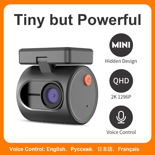 Telecamera da cruscotto 2K per auto DVR KAWA Dash Cam MINI 3 Videoregistratore Controllo vocale di emergenza Visione notturna WiFi APP Monitor Dashcam