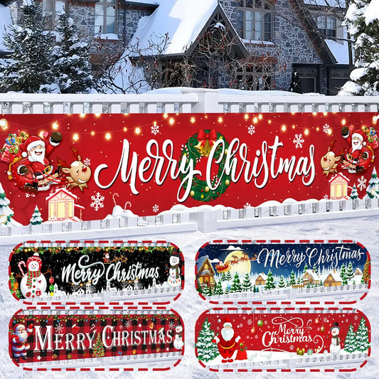 Striscione Natalizio da Esterno, Decorazioni Natalizie per Casa 2026, Addobbi Esterni per Natale, Capodanno 2027