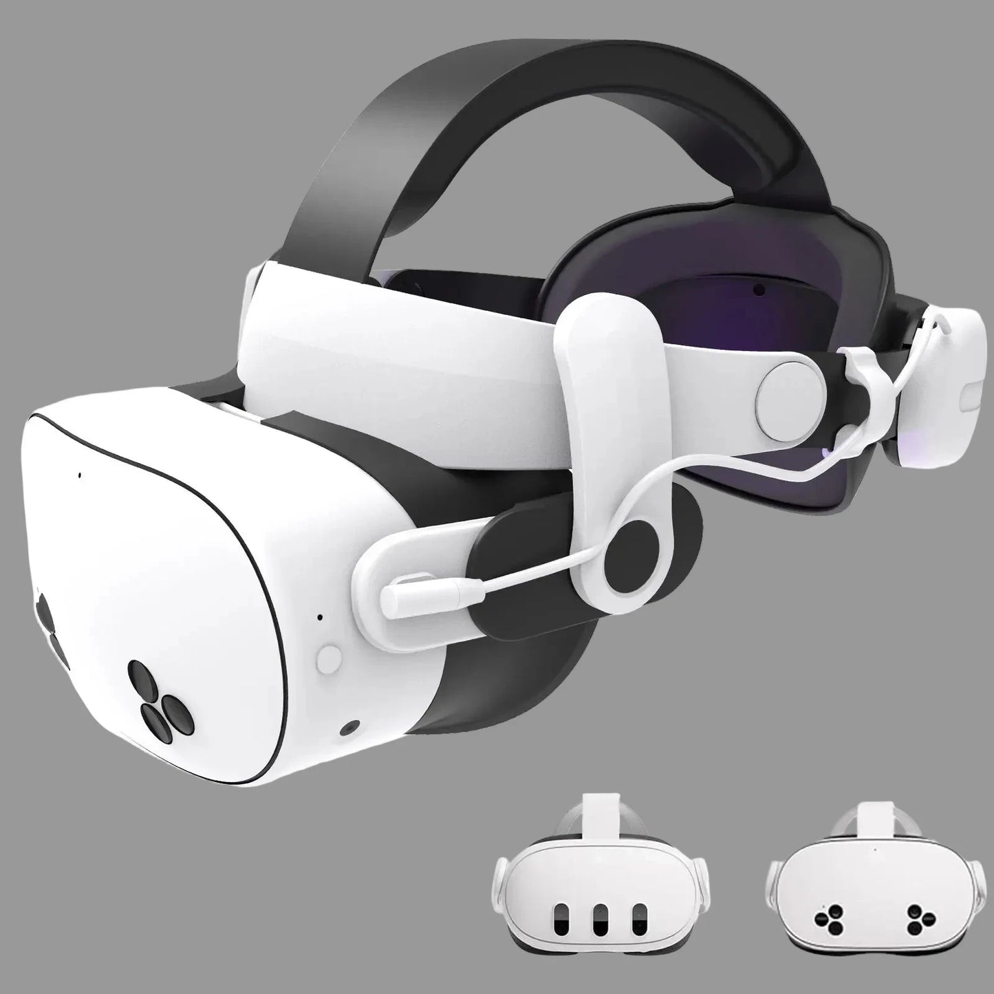 Accessorio Elite per Visore VR Quest3S: Fascia per la Testa Regolabile con Ricarica 12000mAh per un'Esperienza di Gioco Confortevole con Meta Quest3