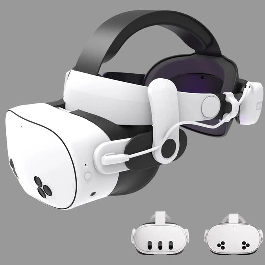 Accessorio Elite per Visore VR Quest3S: Fascia per la Testa Regolabile con Ricarica 12000mAh per un'Esperienza di Gioco Confortevole con Meta Quest3