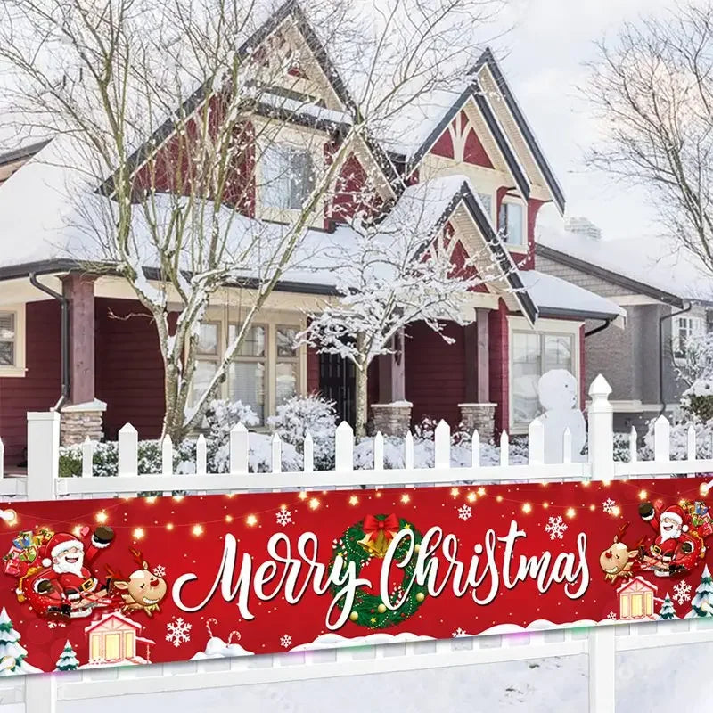 Striscione Natalizio da Esterno, Decorazioni Natalizie per Casa 2026, Addobbi Esterni per Natale, Capodanno 2027