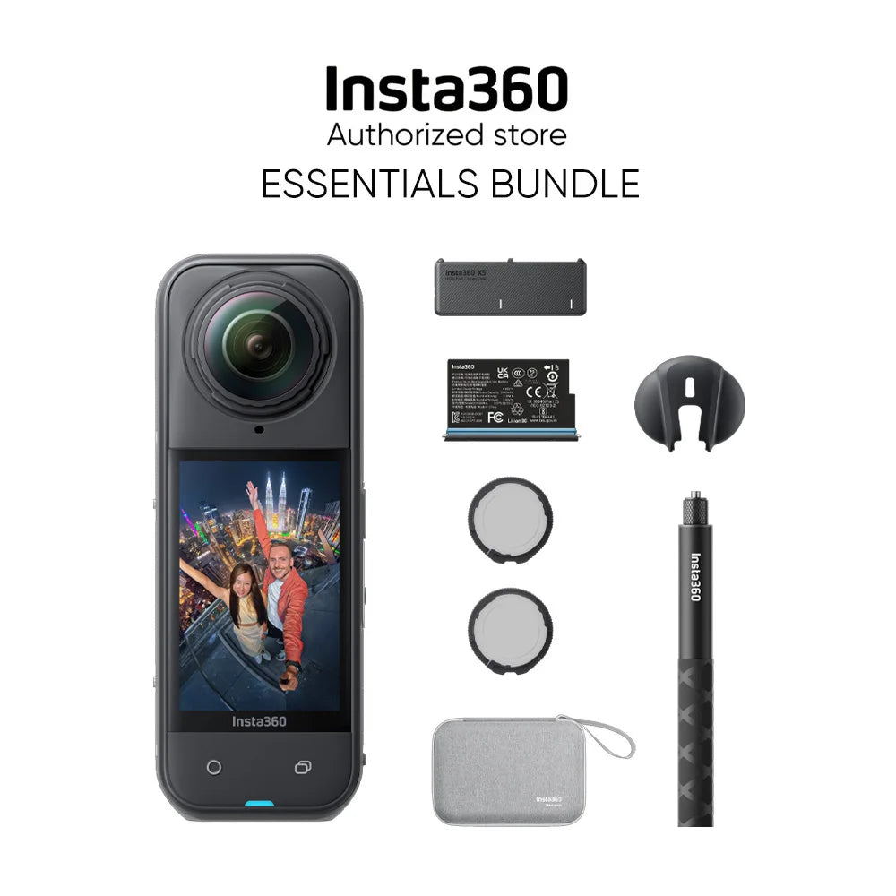 Insta360 X5 X4 Fotocamera 8K Impermeabile, Videocamera d'Azione 360° con Sensori da 1/1.28" 48MP, Video HDR 360° 8K, Foto 360° 72MP per Sport e Viaggi