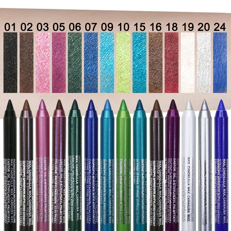 Matita Eyeliner Impermeabile Anti-sbavatura Nera Marrone Rossa Perlescente Opaca Liscia Facile da Applicare Penna Eyeliner Ombretto Trucco a Lunga Durata