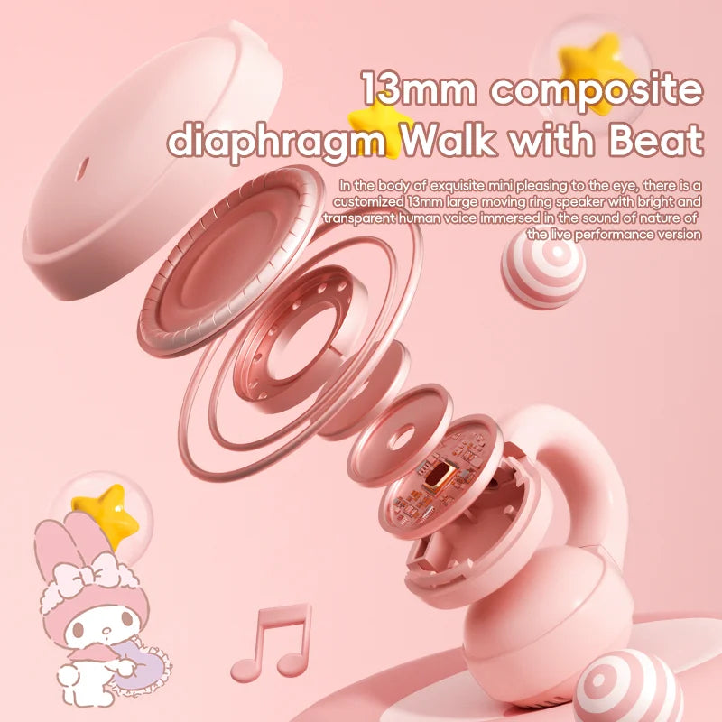 Cuffie con clip auricolari wireless EX53 Design a cartoni animati Display digitale intelligente Regolazione del volume Vestibilità sicura e comfort Auricolari Bluetooth