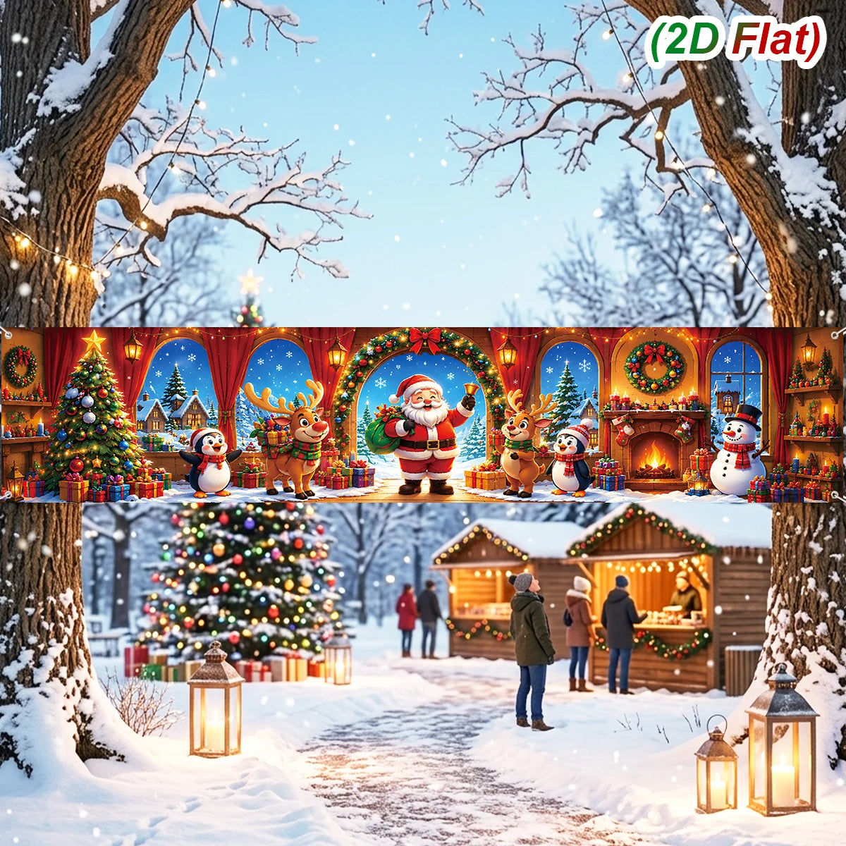 Striscione Natalizio Decorazione Buon Natale per Casa 2026, Accessori per Foto Babbo Natale e Pupazzo di Neve, Forniture per Feste di Natale e Capodanno 2027