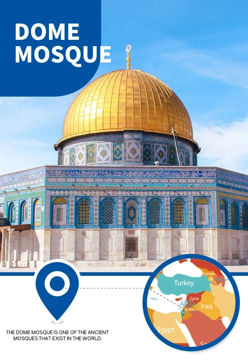 Giocattoli di Costruzione Creativi, Modellino della CUPOLA DELLA RUGA, Famoso Modello Islamico, Set di Mattoncini DIY da Collezione per Bambini