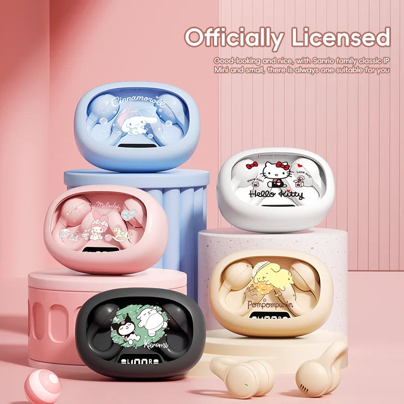 Cuffie con clip auricolari wireless EX53 Design a cartoni animati Display digitale intelligente Regolazione del volume Vestibilità sicura e comfort Auricolari Bluetooth