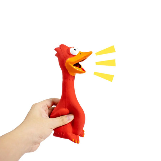 Giocattolo per animali domestici con pollo cigolante - Giocattolo da masticare molare resistente ai morsi per cuccioli di cani, forniture interattive morbide e sicure per alleviare la noia,