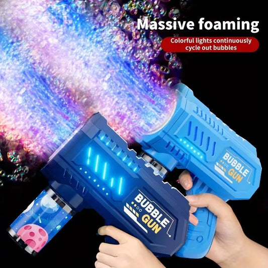 Macchina per bolle a razzo con pistola a bolle completamente automatica, soffiatore automatico con giocattolo liquido a bolle per regali di bolle all'aperto da spiaggia per bambini
