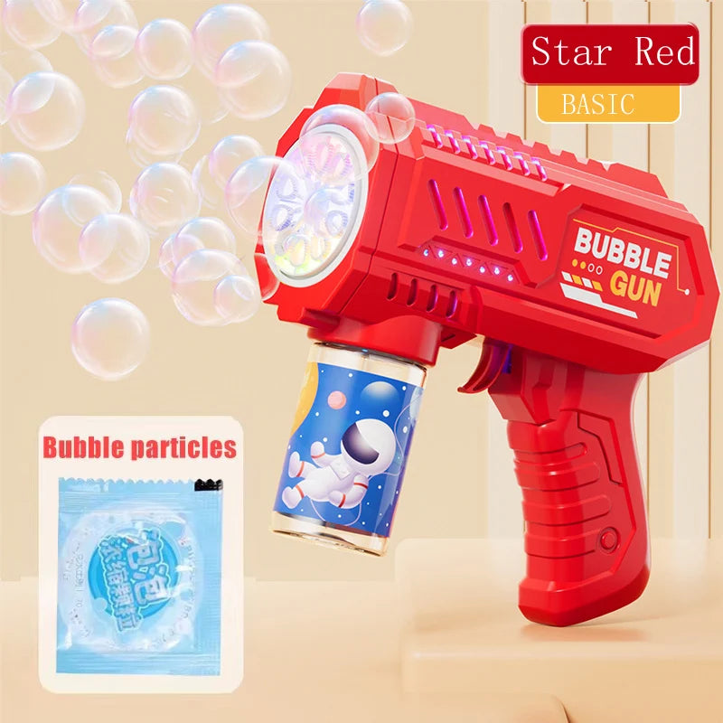 Macchina per bolle a razzo con pistola a bolle completamente automatica, soffiatore automatico con giocattolo liquido a bolle per regali di bolle all'aperto da spiaggia per bambini