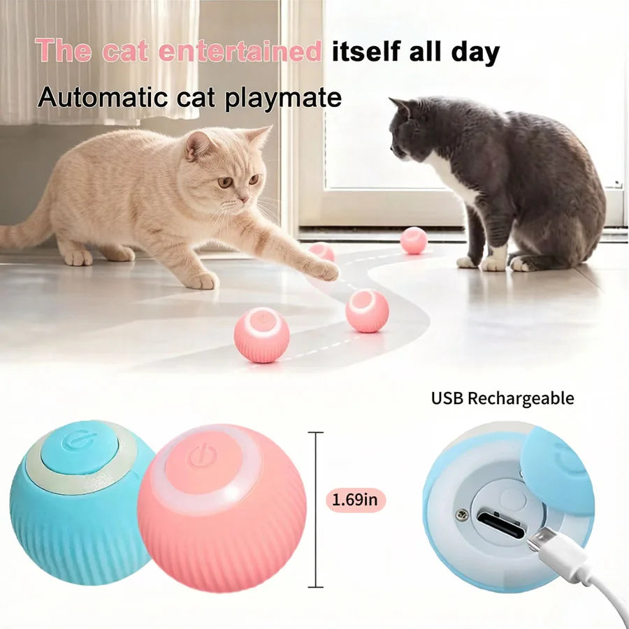 Palla Interattiva Elettrica per Gatti, Giocattolo Intelligente Rotante Automatico, Accessorio per Animali Domestici