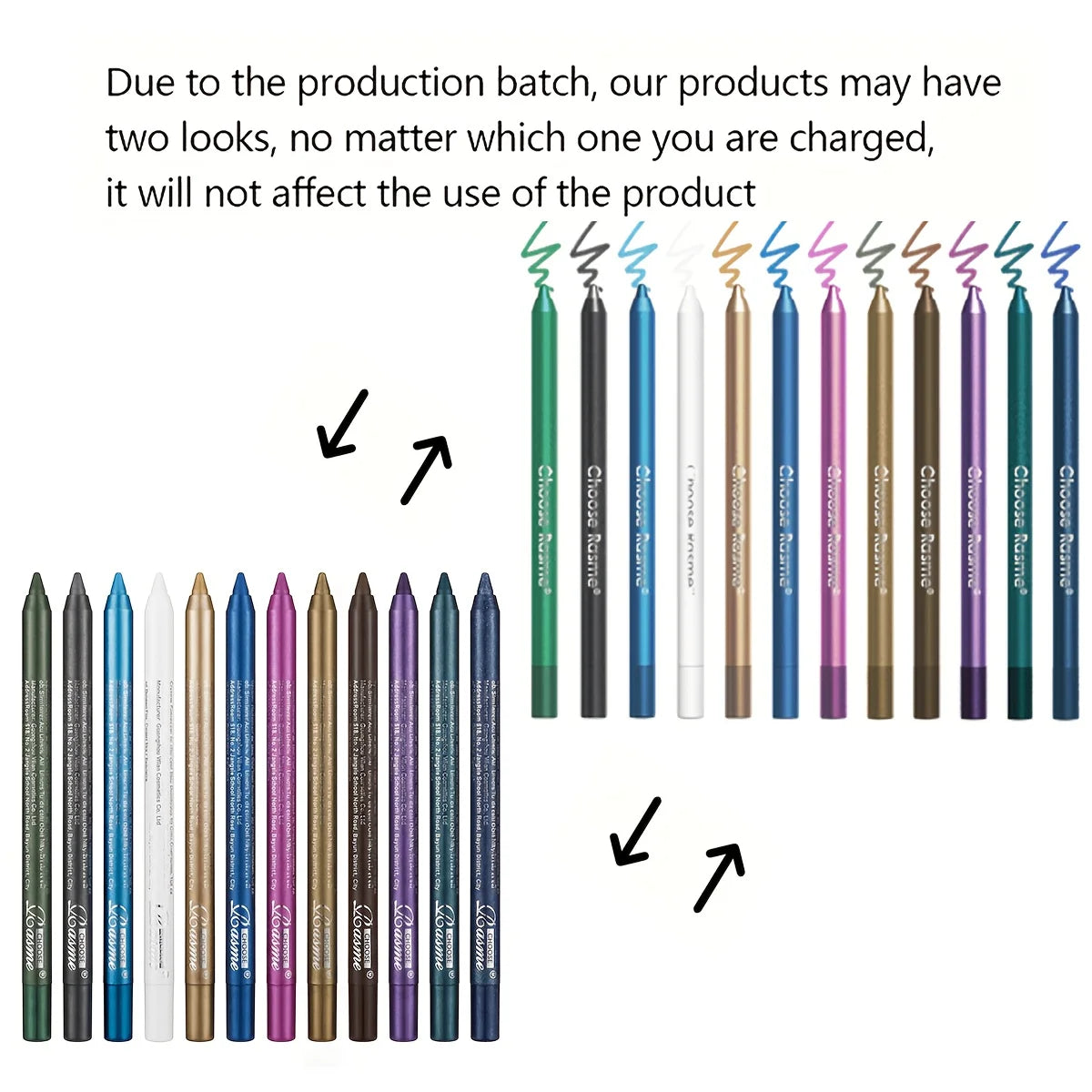 Set da 12 penne per eyeliner impermeabili con effetti scintillanti: include ombretto, evidenziatore durevole e facile da colorare