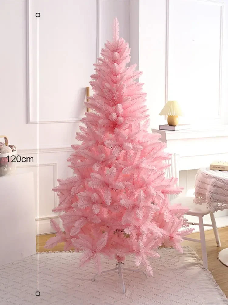 Albero di Natale Artificiale da Terra Rosa e Blu, Morbido e Premium, con Effetto Neve, 3 Misure, per Decorazioni Natalizie Domestiche e Feste