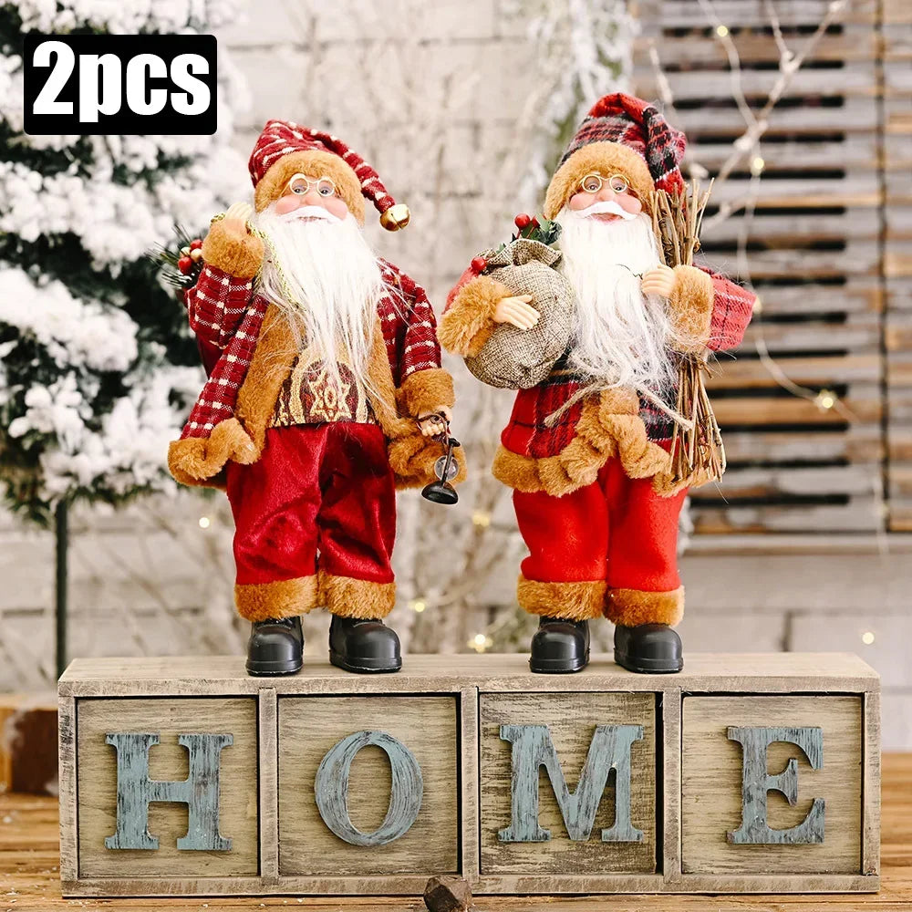 1-4 Pezzi Decorazione Natalizia 2026 per Casa, Bambola di Peluche Babbo Natale 30cm, Decorazioni per Feste Navidad, Ornamenti Natalizi, Regalo di Capodanno