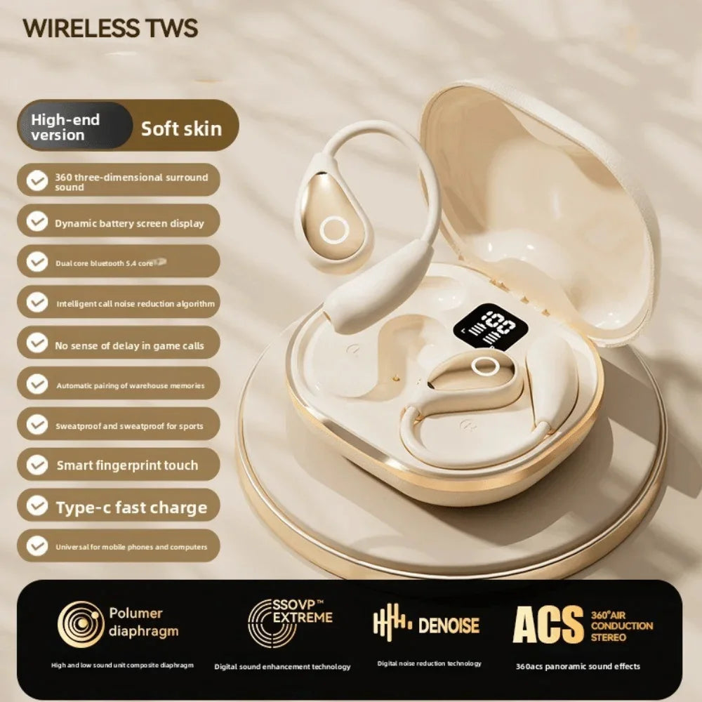 "Auricolari Bluetooth 5.4 Open-Ear per Bambini — Touch Control, Stereo Leggeri"