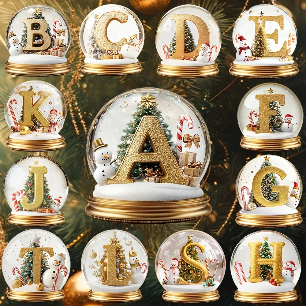 Decorazioni per l'albero di Natale Lettera mista Ornamento da tavolo Decorazione per ritratti di famiglia Decorazione per desktop per vacanze in fattoria Acrilico