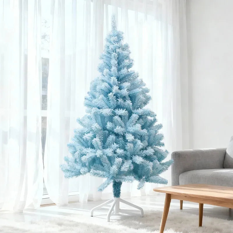 Albero di Natale Artificiale da Terra Rosa e Blu, Morbido e Premium, con Effetto Neve, 3 Misure, per Decorazioni Natalizie Domestiche e Feste