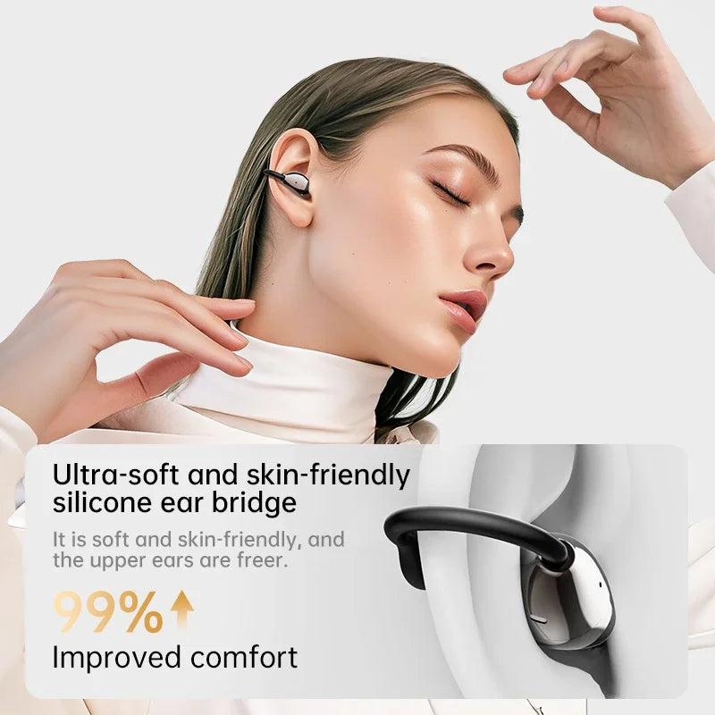 Auricolari wireless Custodia di ricarica rotante Ganci per l'orecchio con clip con AI ENC IPX7 Auricolari sportivi impermeabili per la corsa in palestra 2025 Nuovo