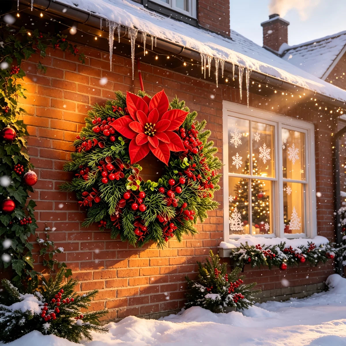 Ghirlande Decorative Natalizie di Alta Qualità, Realizzate con Maestria per Creare un'Atmosfera Festiva e Cerimoniale! Simula Selezionata
