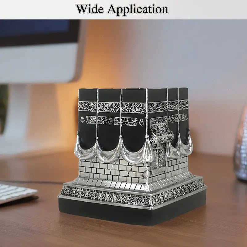Statua in Resina della Kaaba di Mecca, Miniatura Nera e Oro della Sacra Kaaba, Ornamento da Tavolo, Regalo per Ramadan ed Eid, Decorazione Musulmana per la Casa