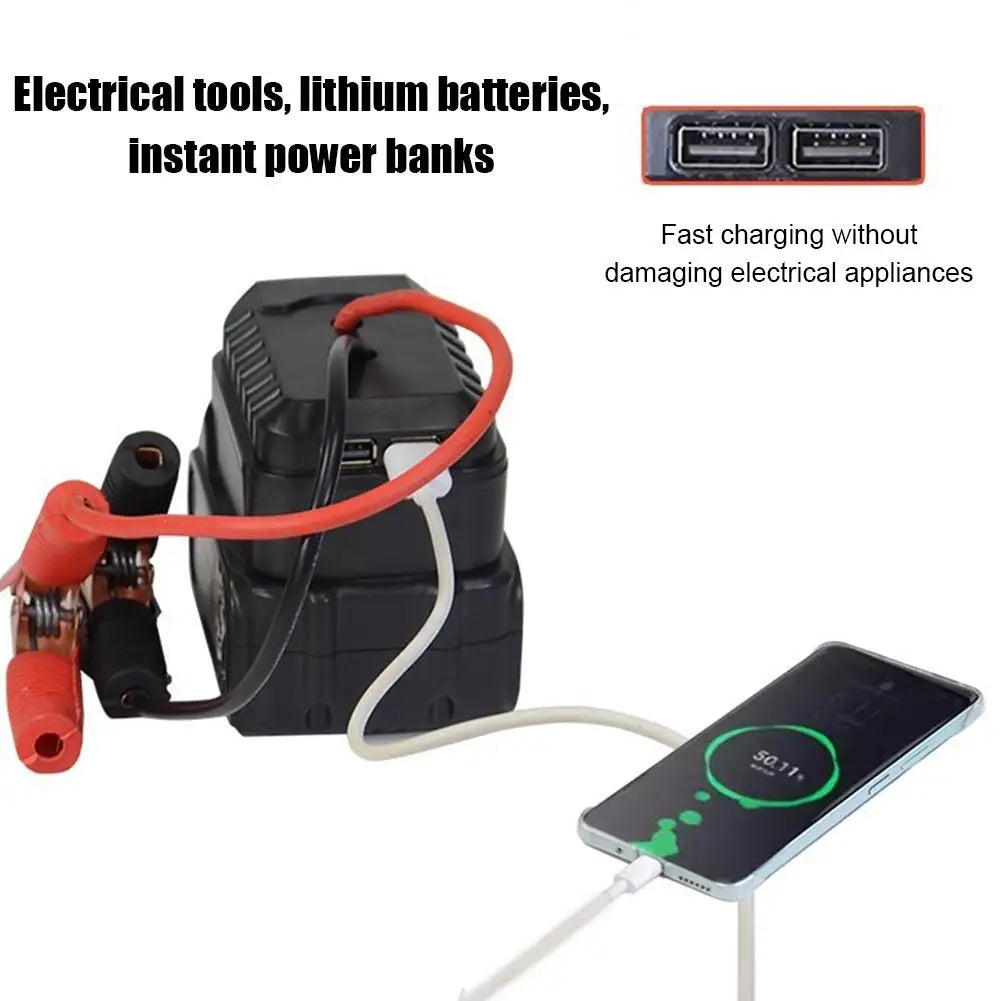 Auto Batteria Al Litio Convertitore Caricatore Clip Auto Accenditore Salto di Avviamento Per Makita Booster Cavo Adattatore di Alimentazione Di Emergenza Strumenti FAI DA TE