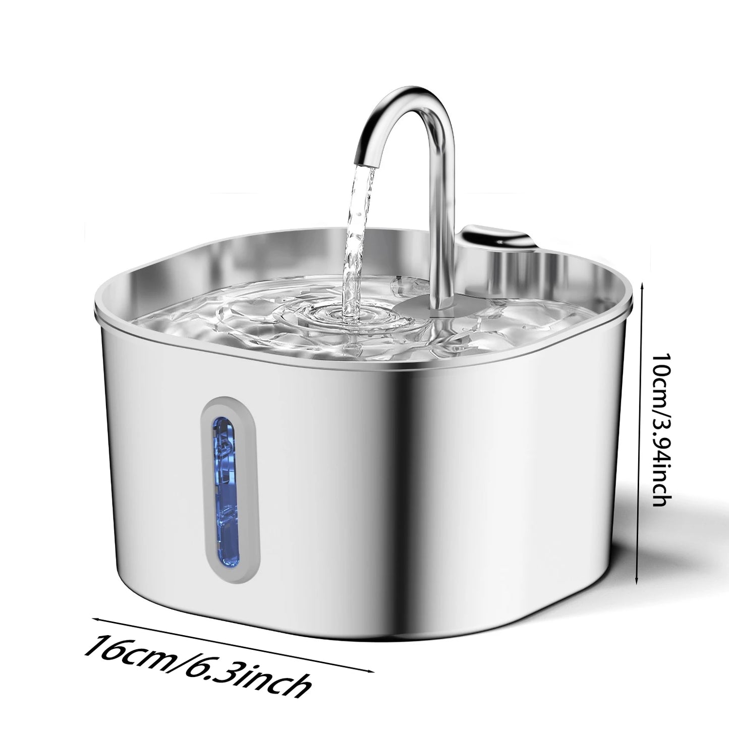 "Fontana Automatica per Animali 2,2L — Acciaio Inox"