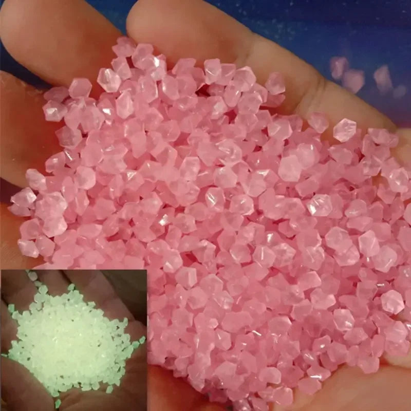 1000 pezzi 3-5mm sabbia luminosa che si illumina al buio ciottoli pietra giardino domestico cortile percorso esterno decorazioni per prato acquario acquario arredamento