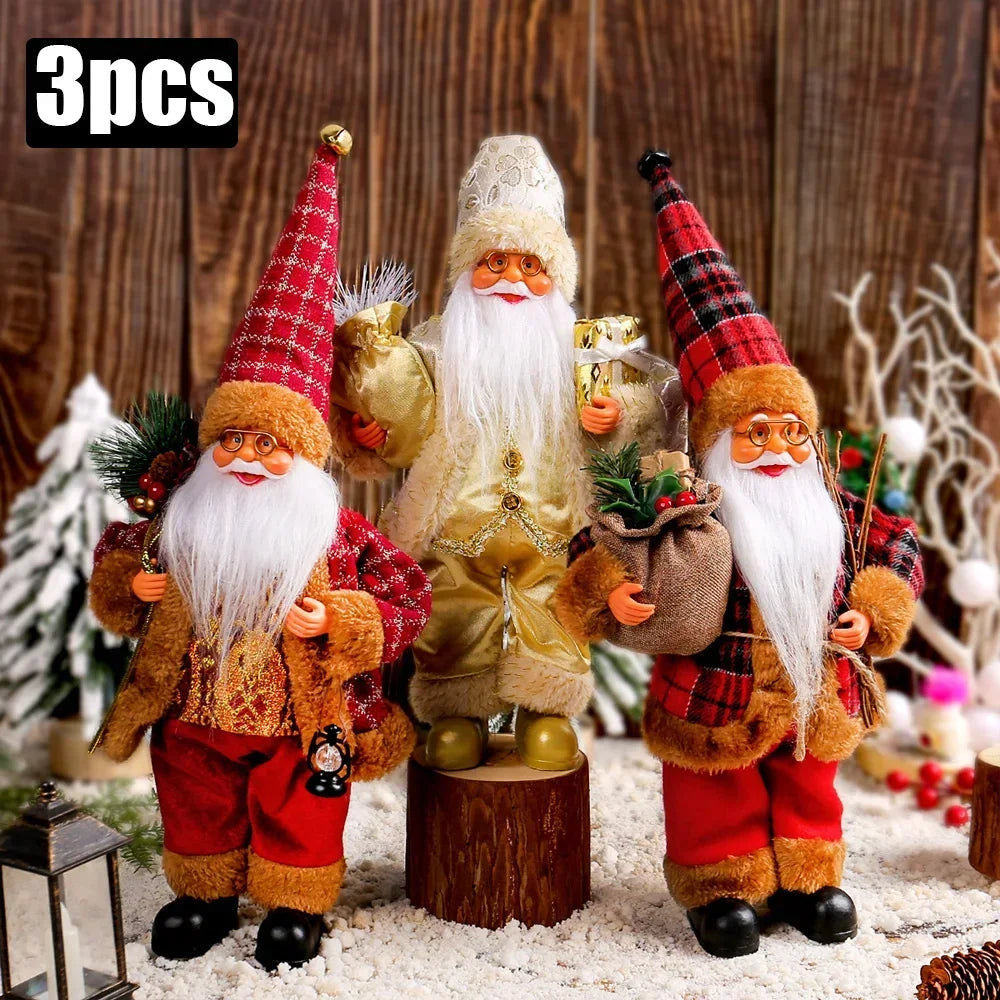 1-4 Pezzi Decorazione Natalizia 2026 per Casa, Bambola di Peluche Babbo Natale 30cm, Decorazioni per Feste Navidad, Ornamenti Natalizi, Regalo di Capodanno