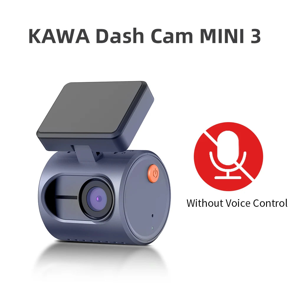 Telecamera da cruscotto 2K per auto DVR KAWA Dash Cam MINI 3 Videoregistratore Controllo vocale di emergenza Visione notturna WiFi APP Monitor Dashcam