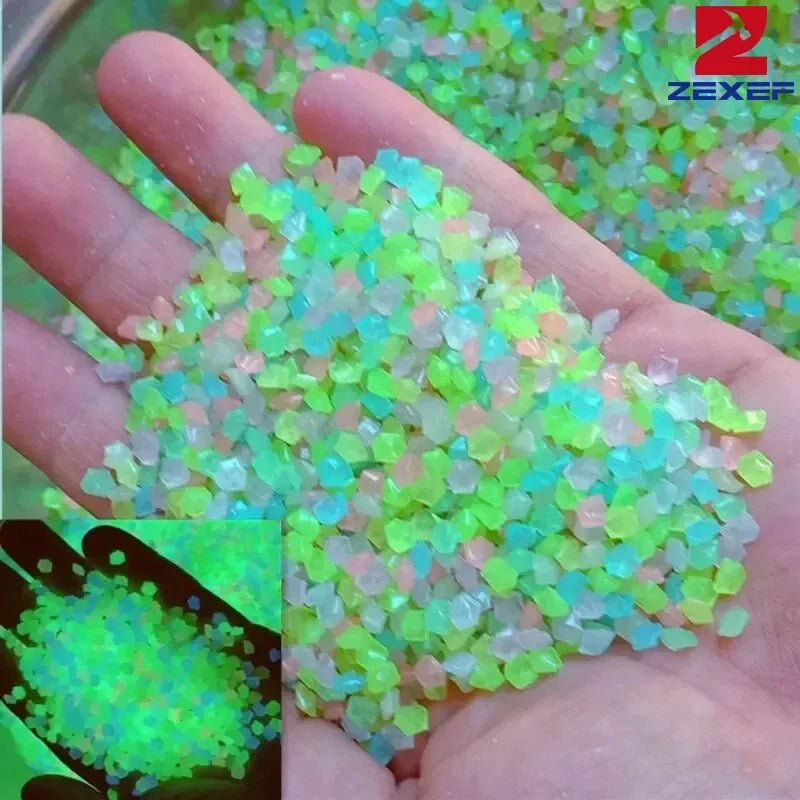 1000 pezzi 3-5mm sabbia luminosa che si illumina al buio ciottoli pietra giardino domestico cortile percorso esterno decorazioni per prato acquario acquario arredamento