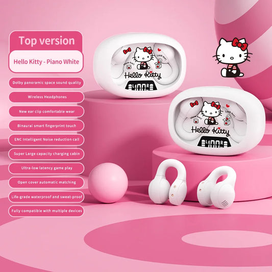 Cuffie con clip auricolari wireless EX53 Design a cartoni animati Display digitale intelligente Regolazione del volume Vestibilità sicura e comfort Auricolari Bluetooth