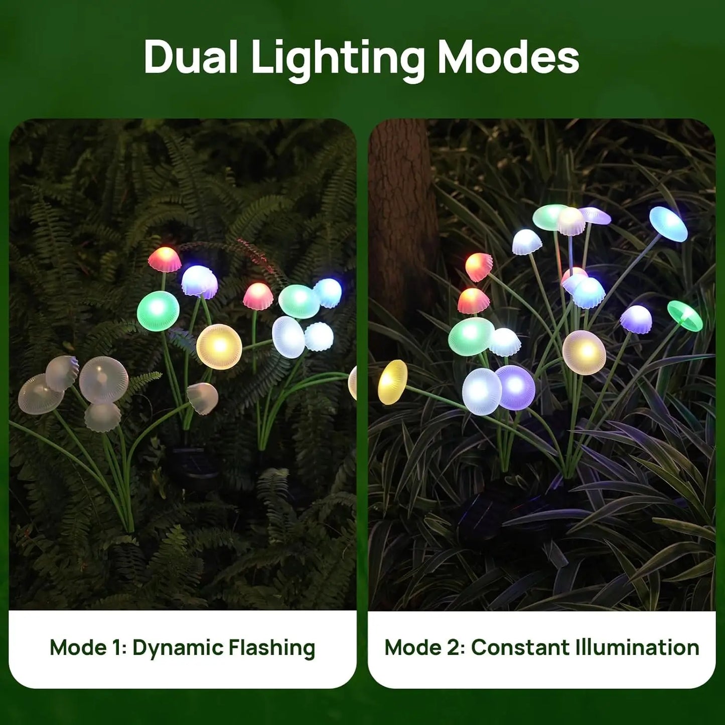 Luci solari da giardino Luci solari a fungo a LED a doppia modalità Decorazioni impermeabili Cortile Patio Via Meduse per l'atmosfera del giardino