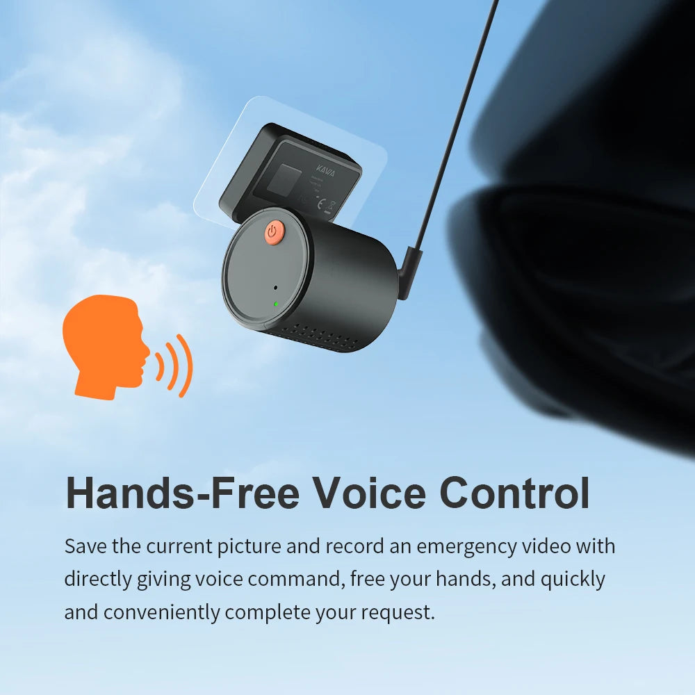 Telecamera da cruscotto 2K per auto DVR KAWA Dash Cam MINI 3 Videoregistratore Controllo vocale di emergenza Visione notturna WiFi APP Monitor Dashcam