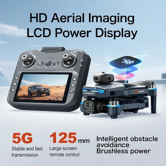 Drone 4K HD GT8 Fotocamera Evitamento Ostacoli Fotografia Aerea Drone Brushless con Schermo Pieghevole RC Drone Quadcopter RTF