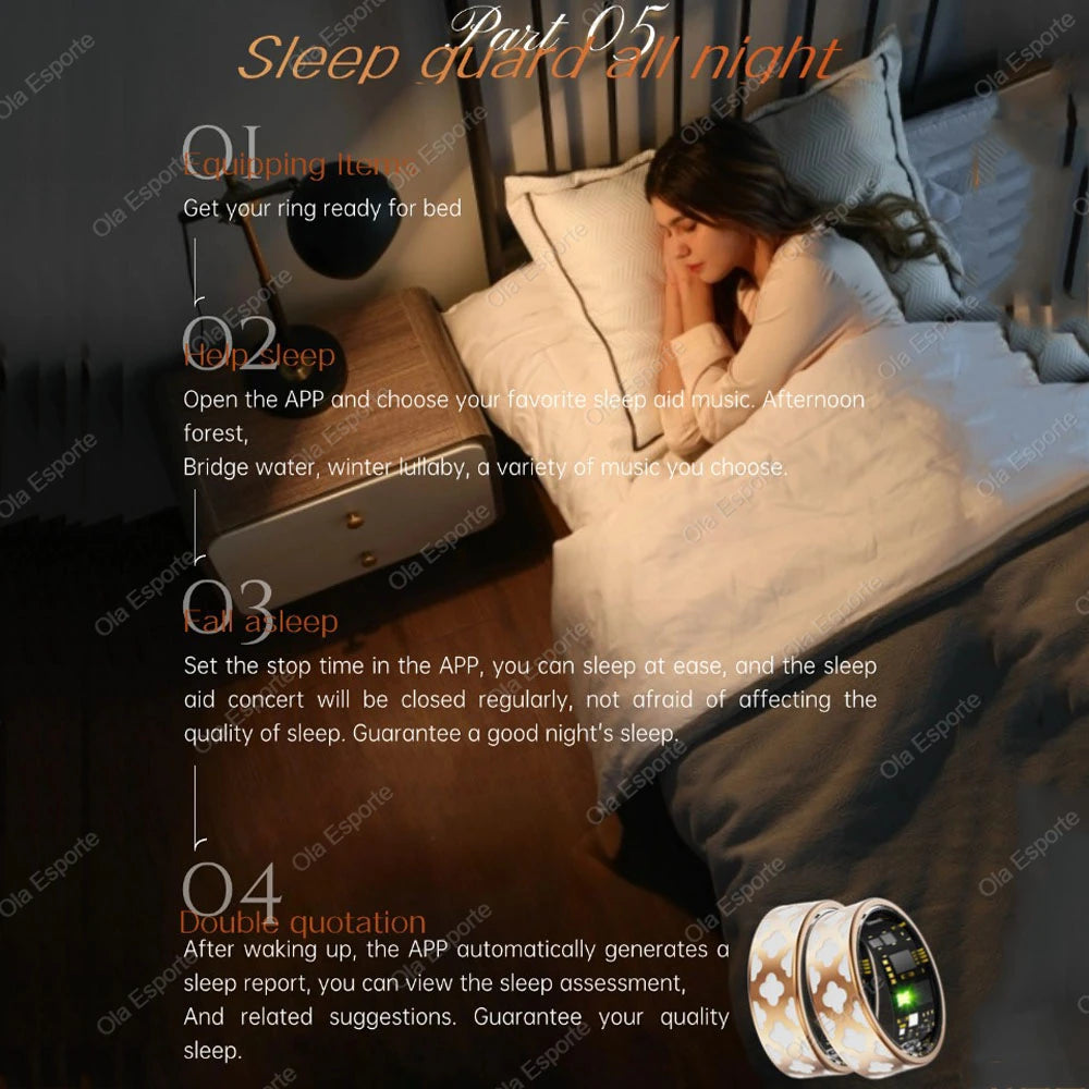 2026 Anello intelligente delle nuove donne Monitoraggio della frequenza cardiaca/sonno/ossigeno nel sangue Chiamata wireless Impermeabile Smartring Regalo di festa di compleanno
