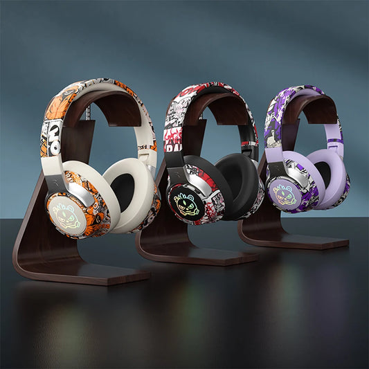 Cuffie da gioco Bluetooth 5.3 - Cuffie wireless con luci RGB, modalità a bassa latenza, microfono con cancellazione del rumore, paraorecchie confortevoli per PC