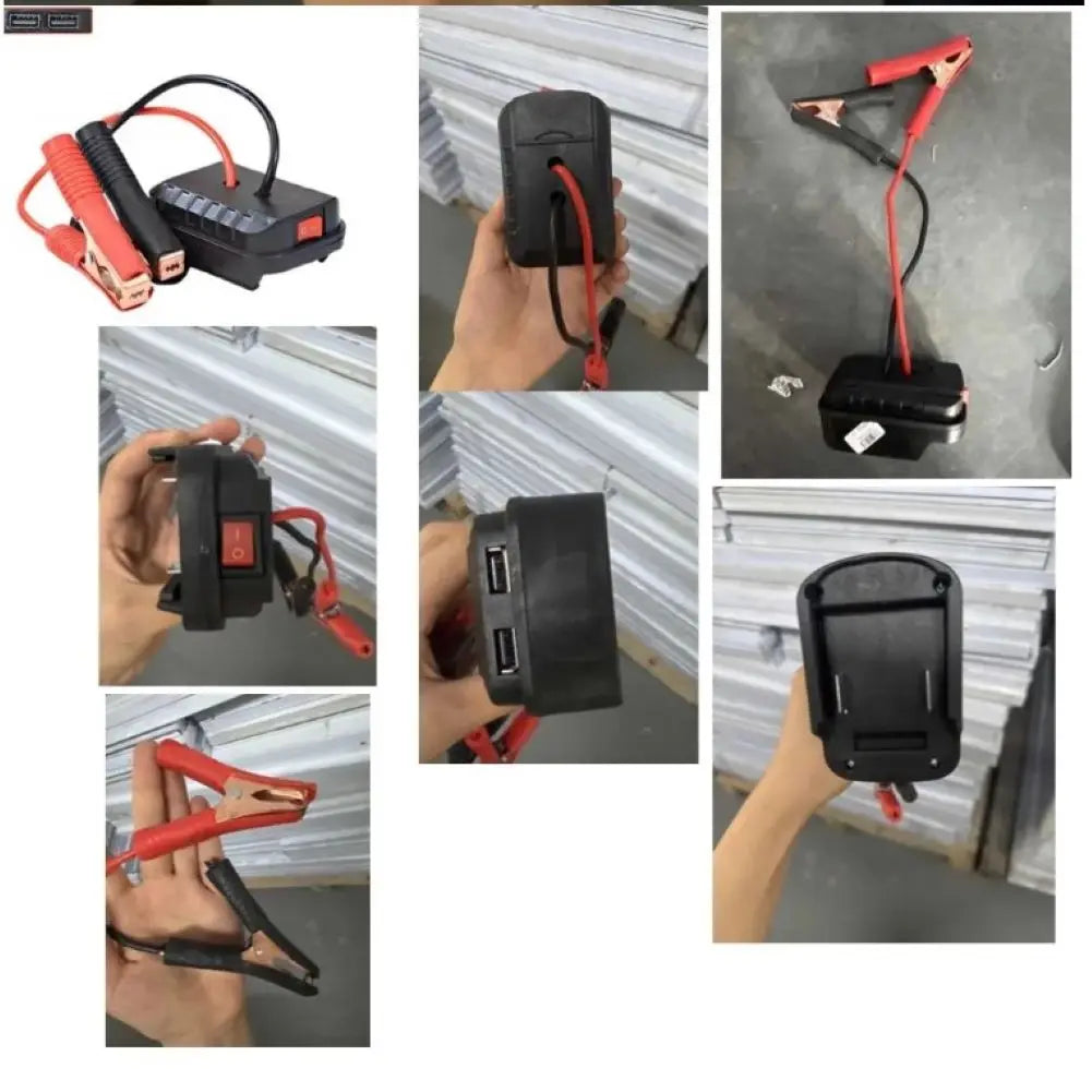 Auto Batteria Al Litio Convertitore Caricatore Clip Auto Accenditore Salto di Avviamento Per Makita Booster Cavo Adattatore di Alimentazione Di Emergenza Strumenti FAI DA TE