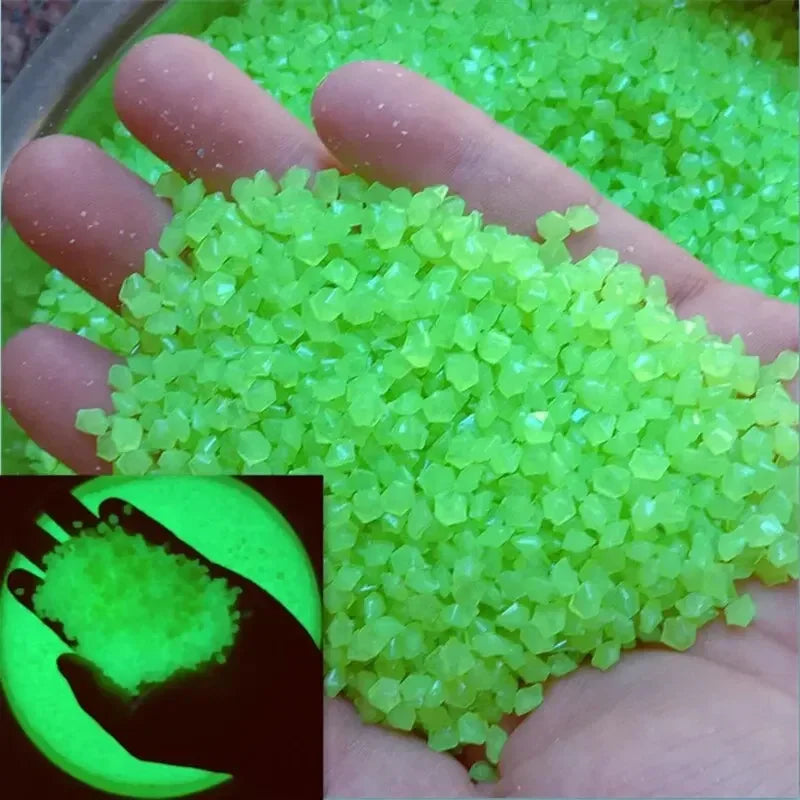 1000 pezzi 3-5mm sabbia luminosa che si illumina al buio ciottoli pietra giardino domestico cortile percorso esterno decorazioni per prato acquario acquario arredamento