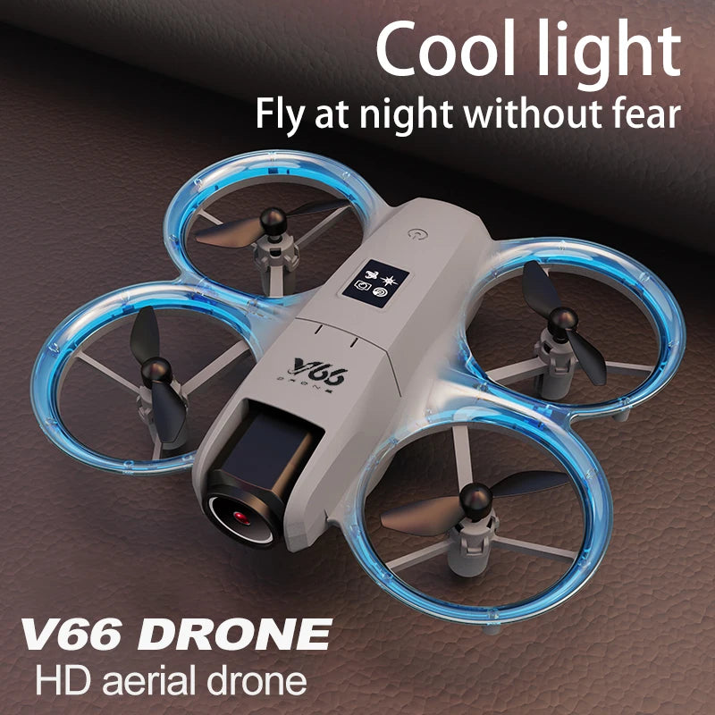 Nuovo V66 Mini Drone WIFI FPV Hover 4K Professionale HD Camera Tasca Luci Coloful Dron Rc Aereo Pieghevole RC Quadcopter Ragazzo Giocattoli