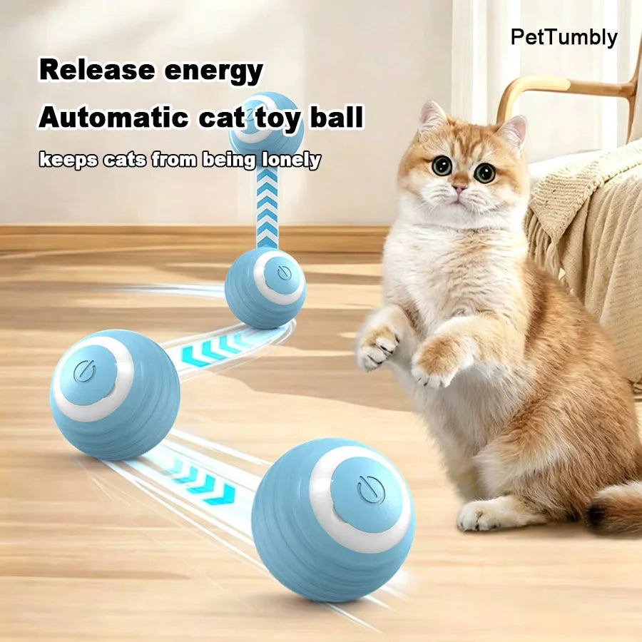 Palla Interattiva Elettrica per Gatti, Giocattolo Intelligente Rotante Automatico, Accessorio per Animali Domestici