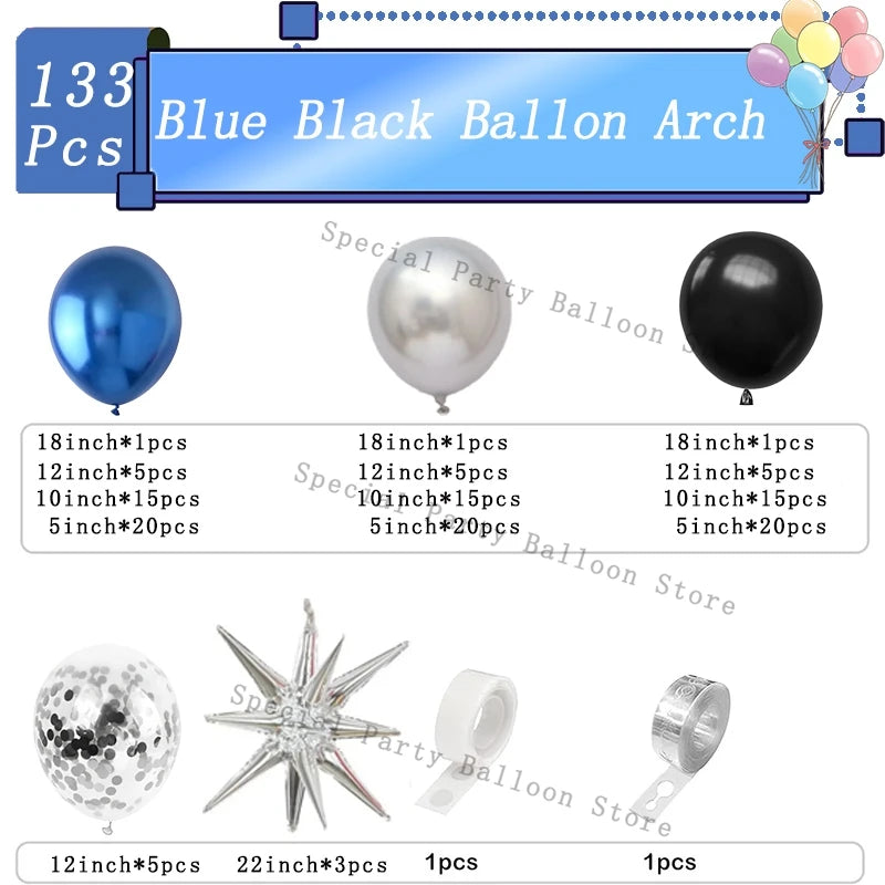 Kit arco ghirlanda di palloncini neri viola argento Palloncino di coriandoli in lattice Decorazioni per feste di buon compleanno Anniversario di matrimonio Baby Shower
