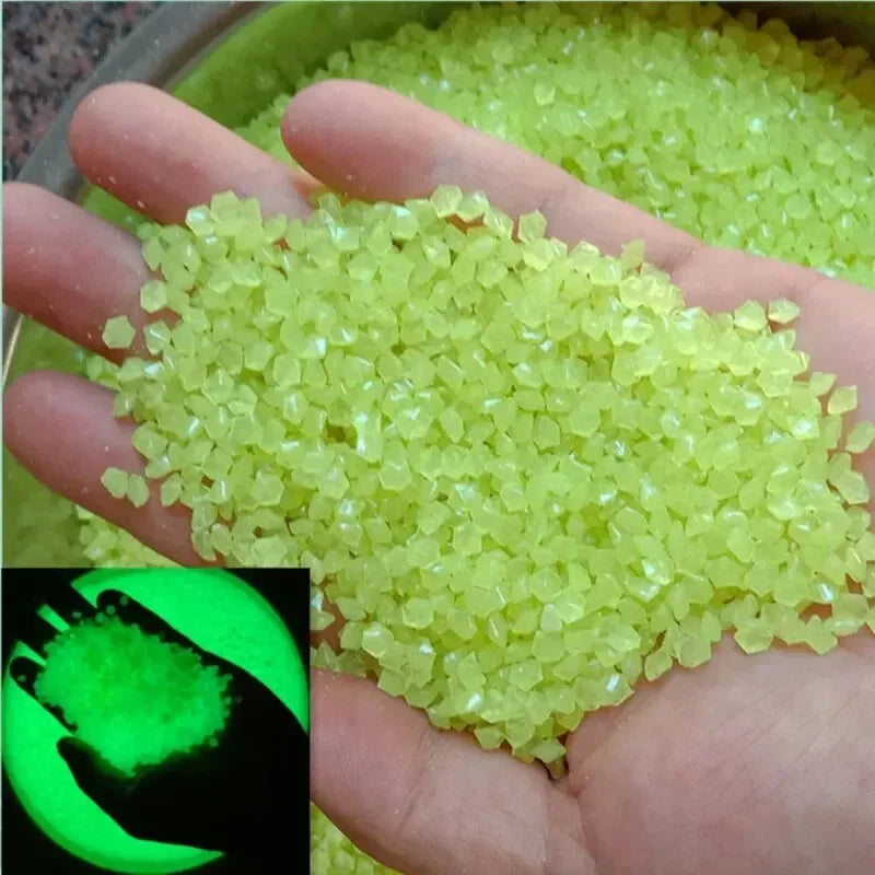 1000 pezzi 3-5mm sabbia luminosa che si illumina al buio ciottoli pietra giardino domestico cortile percorso esterno decorazioni per prato acquario acquario arredamento